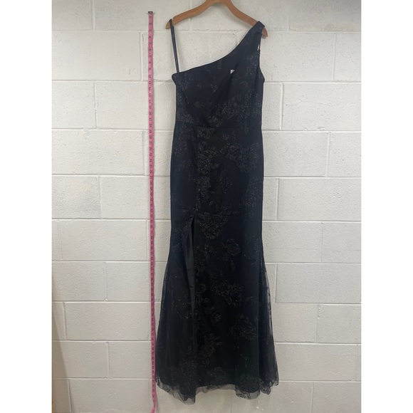 NWOT Hayley Paige Occasions Black Caviar Beaded Floral A Line Gown 52116 - Picture 14 of 15